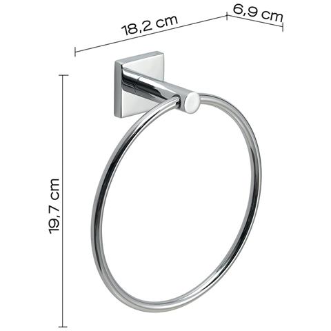 Portasalviette Ad Anello Da Muro In Acciaio Inox Aisi 304 E Cromall Fj70 Serie Fuji Cromato - Foto 3