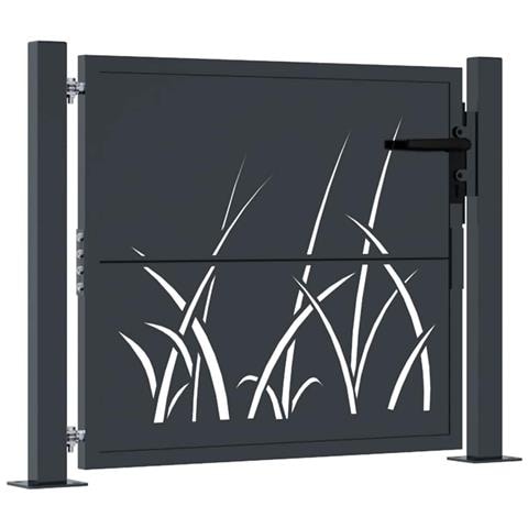 Cancello Giardino Antracite 105x105 Cm In Acciaio Design Erba - Foto 1