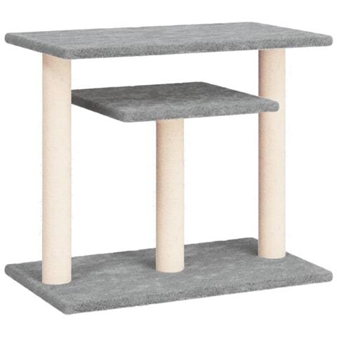 Pali Tiragraffi Per Gatti Con Piattaforme Grigio Chiaro 62,5 Cm - Foto 1