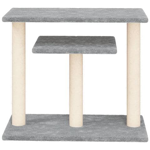 Pali Tiragraffi Per Gatti Con Piattaforme Grigio Chiaro 62,5 Cm - Foto 2