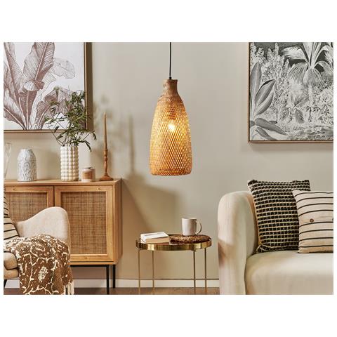 Lampadario Lwela Legno Di Bambù Naturale - Foto 1