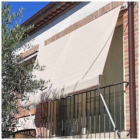 Tenda Da Balcone Para Sole A Caduta 300x250 Cm Tinta Unita Beige Con Profili In Alluminio - Foto 2
