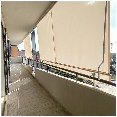 Tenda Da Balcone Para Sole A Caduta 300x250 Cm Tinta Unita Beige Con Profili In Alluminio - Foto 4