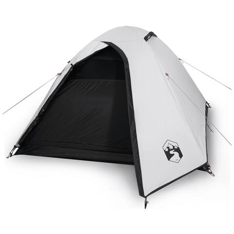 Tenda Campeggio A Cupola 3 Persone Bianca Tessuto Impermeabile - Foto 2