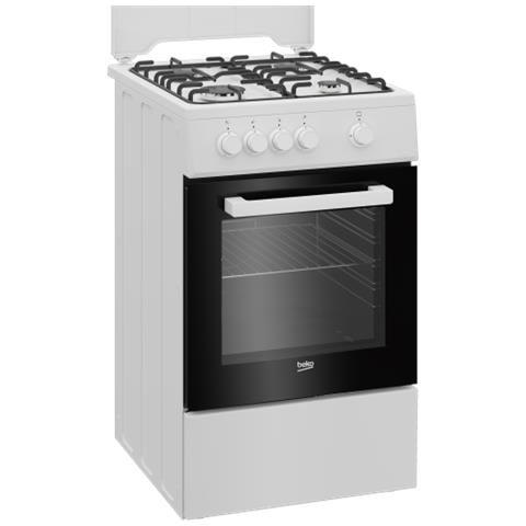 Cucina a Gas FSG522DWC 4 Fuochi Forno a Gas Classe A Dimensioni 60 x 50 cm Colore Nero / Bianco - Foto 2