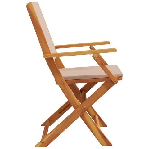 Sedie Giardino Pieghevoli 8pz Tortora Tessuto e Legno Massello - Foto 10