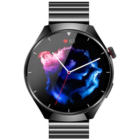 Smartwatch, Chiamata Bluetooth E Frequenza Cardiaca, Pressione Sanguigna E Ossigeno Nel Sangue Black + Black Steel - Foto 1