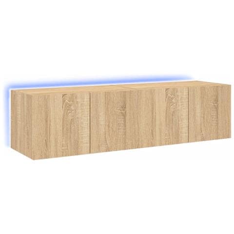 Mobili TV a Parete con Luci LED 2pz Rovere Sonoma 60x35x31 cm - Foto 1