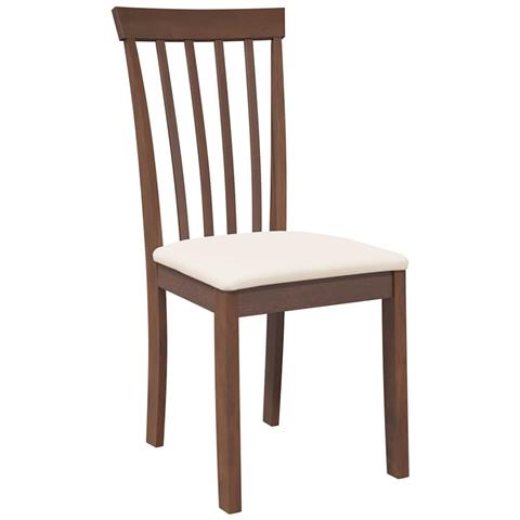 Sedie da Pranzo con Cuscini 2pz Marrone Legno Massello di Hevea - Foto 2