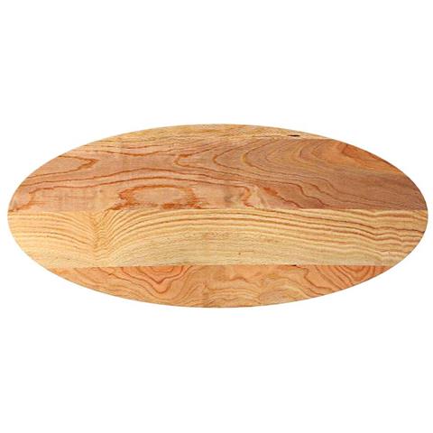 Piano Tavolo Marrone Chiaro 140x60x2cm In Rovere Massello Ovale - Foto 2