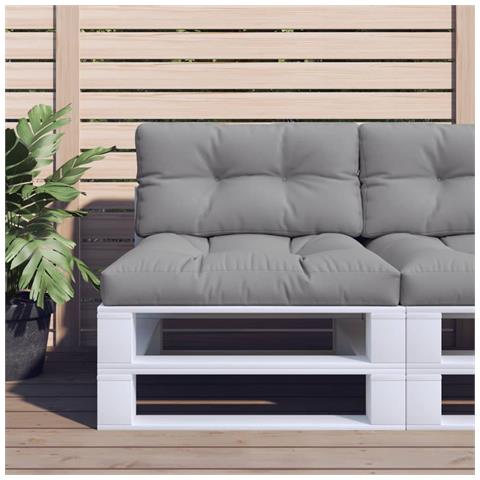 Cuscino Per Pallet Grigio 80x40x12 Cm In Tessuto - Foto 1