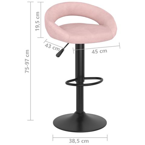 Lusso Casadino -  Sgabelli Da Bar 2 Pz Rosa In Velluto - Foto 8
