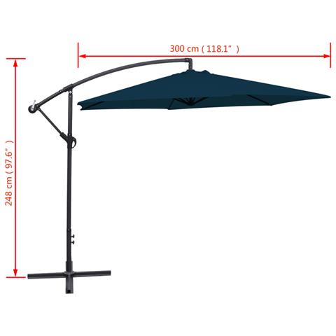 - Ombrellone A Sbalzo Da Giardino 3 M Blu - Foto 8