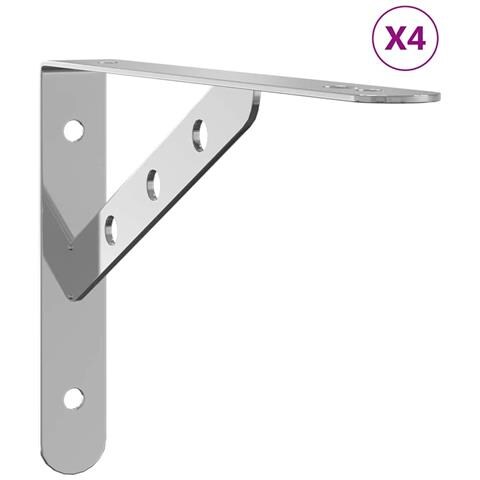 Lusso Casadino -  Staffe Per Mensola 4 Pz 23,5x2,5x15,5cm In Acciaio Inox Argento - Foto 1