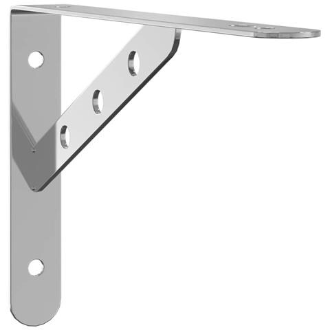 Lusso Casadino -  Staffe Per Mensola 4 Pz 23,5x2,5x15,5cm In Acciaio Inox Argento - Foto 2