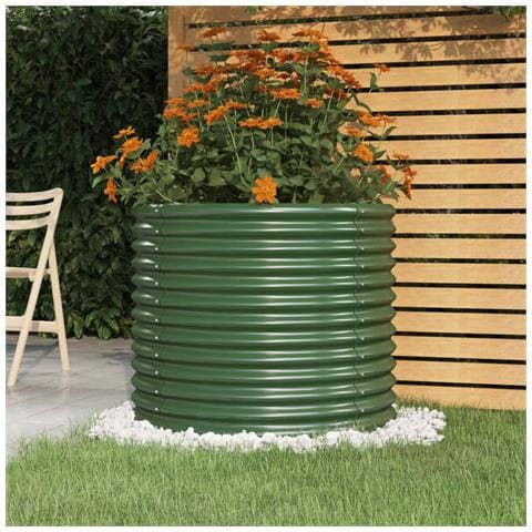 Vaso Da Giardino Acciaio Verniciato A Polvere 80x80x68 Cm Verde - Foto 4