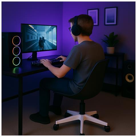 Sedia Da Ufficio Full Nero Poltrona Da Studio E Casa Ergonomica Con Ruote - Foto 2