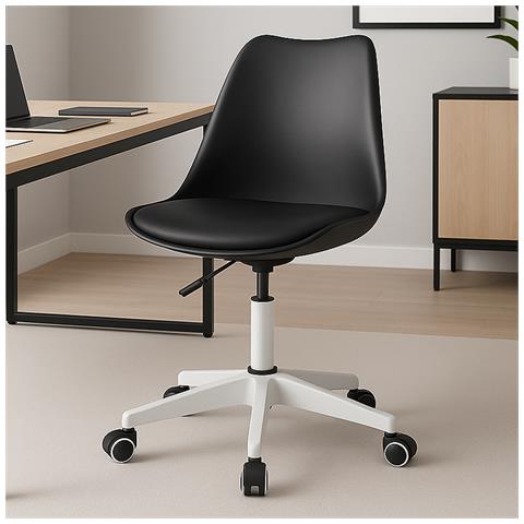 Sedia Da Ufficio Full Nero Poltrona Da Studio E Casa Ergonomica Con Ruote - Foto 1