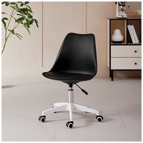 Sedia Da Ufficio Full Nero Poltrona Da Studio E Casa Ergonomica Con Ruote - Foto 5