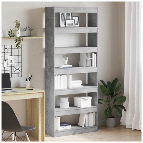 Libreria Grigia in Cemento Grigio Cemento Legno ingegnerizzato - Foto 2