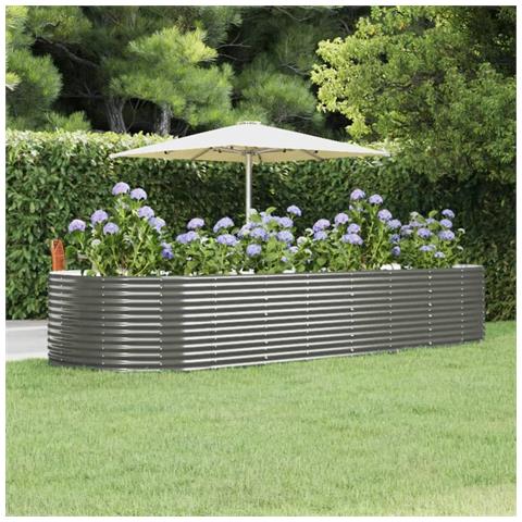 Letto Giardino Acciaio Zincato 367x140x68 Cm Grigio - Foto 6