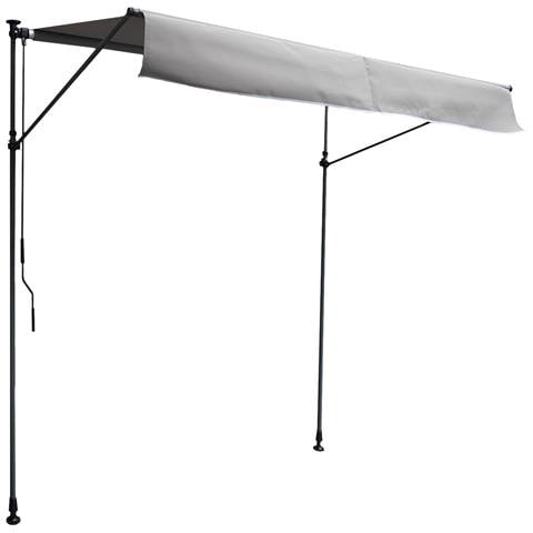 Tenda Da Balcone Chene 2 × 1,2 M - Tessuto Grigio E Telaio Grigio - Foto 1