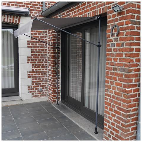 Tenda Da Balcone Chene 2 × 1,2 M - Tessuto Grigio E Telaio Grigio - Foto 6