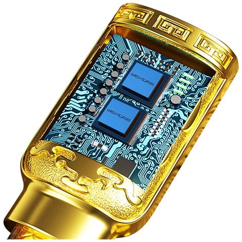 Cavo Usb-a A Micro Usb 6a 1m Serie Sakin Carica Rapida Ultra Resistente, Oro - Foto 3