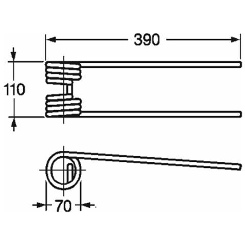 Dente Girello Adattabile Kuhn Filo 9,5 Confezione Da 5 Pezzi - Foto 1