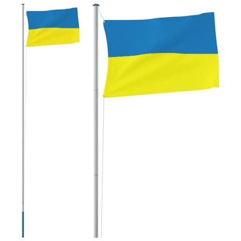 Asta e Bandiera Ucraina 6,23 m Alluminio - Foto 1