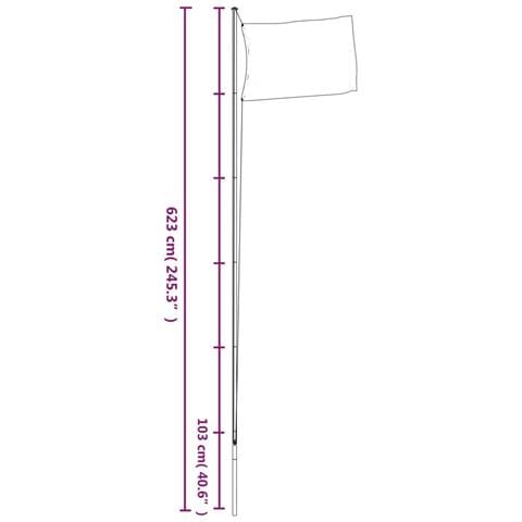 Asta e Bandiera Ucraina 6,23 m Alluminio - Foto 6