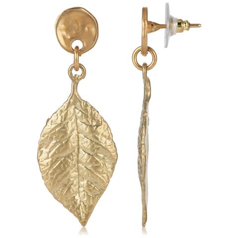 Ciondolo A Foglia Placcato Oro - Foto 1