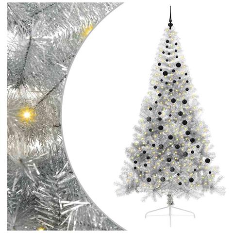 Albero di Natale artificiale con luci integrate Argento 240 cm - Foto 1