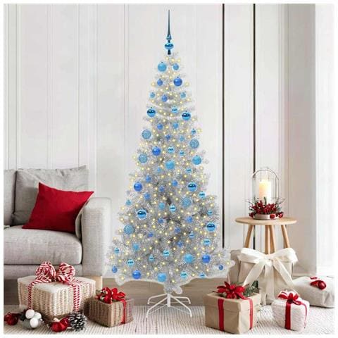 Albero di Natale con 300 LED con supporto Argento 180 cm PET - Foto 2