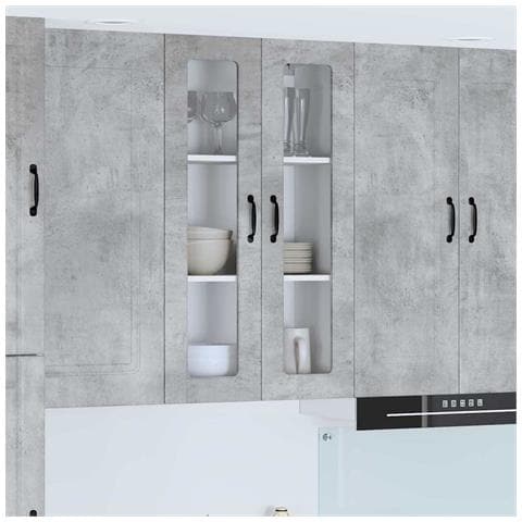 Pensile cucina con lo scaffale Grigio cemento 60 x 31 x 100 cm - Foto 2
