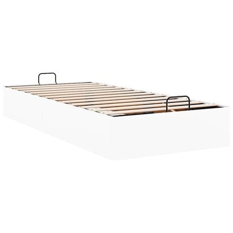 Struttura Letto Pouf senza Materasso Bianco 80x200cm Similpelle - Foto 9