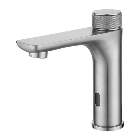 Rubinetto per lavabo da bagno, Blackswan, tipo M338, modello nichel opaco, con sensore di avvio, misura 17 cm - Foto 1