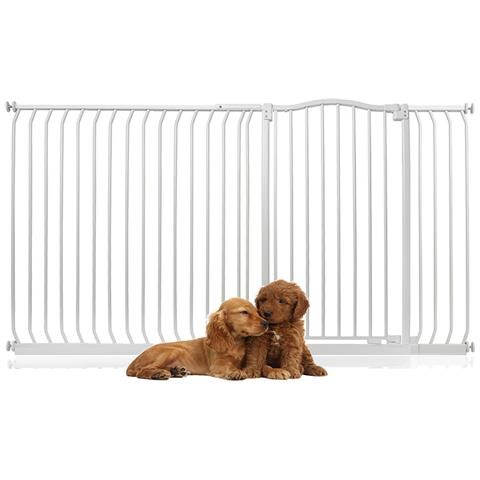 Bettacare Cancelletto Per Cani Extra Alto Con Parte Superiore Incurvata, 189cm - 198cm, Bianco Opaco, Extra Alto Con 100cm Di Altezza - Foto 1