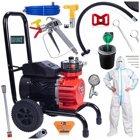 Agitatore Per Verniciatura Red Strong Storm 1100 Rss05 - 3500w, 22mpa, 18l /min | Set Con Pistola, Lancia, Manometro, Tuta - Foto 1