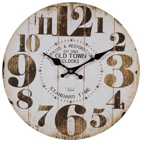 Orologio Da Parete In Legno Bianco D34x2h - Foto 1