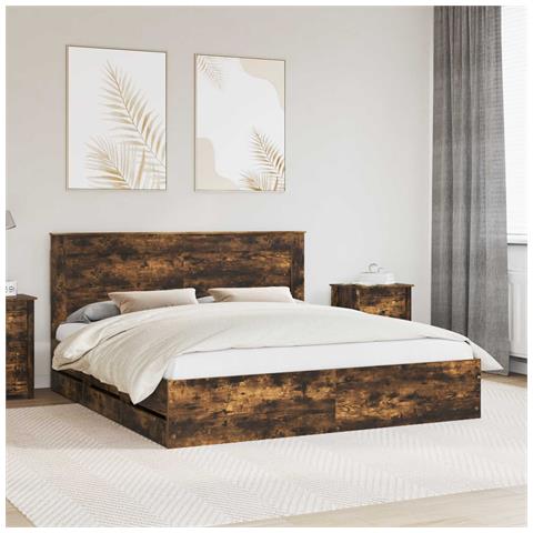 Struttura del letto con cassetto Rovere fumé 180 x 200 cm - Foto 2