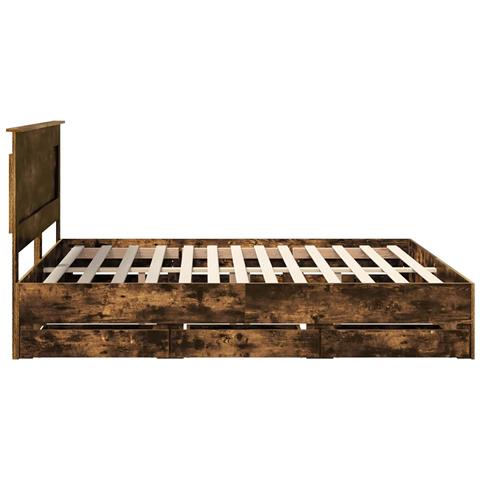 Struttura del letto con cassetto Rovere fumé 180 x 200 cm - Foto 9