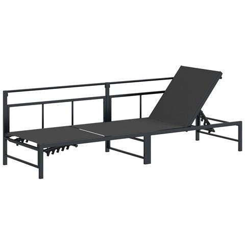 Lettino da sole Nero 200 x 62 x 59,5 cm Textilene - Foto 2