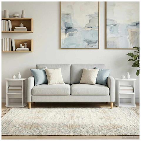 Mobile laterale 2 pcs Bianco Lucido Ø40 x 50 cm - Foto 2
