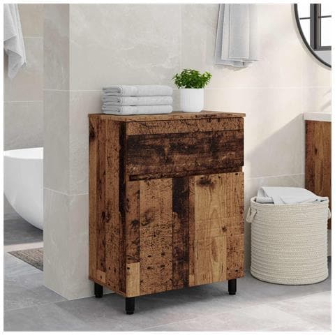 Mobiletto da bagno Legno antico 60 x 35 x 80 cm - Foto 2