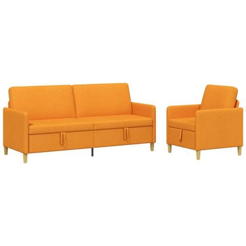 Set di Divani con Storage 2 pcs Giallo Scuro Poliestere - Foto 1