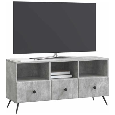 Mobile TV con cassetto Grigio Cemento 102 x 34,5 x 50 cm - Foto 2
