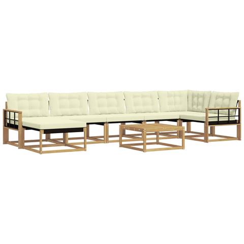Set di divani da esterno 8 pcs Bianco e Crema 79 x 79 x 37 cm - Foto 1