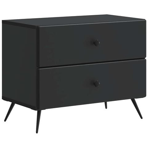 Armadio da Notte Nero 62 x 34,5 x 47,5 cm Legno ingegnerizzato - Foto 1