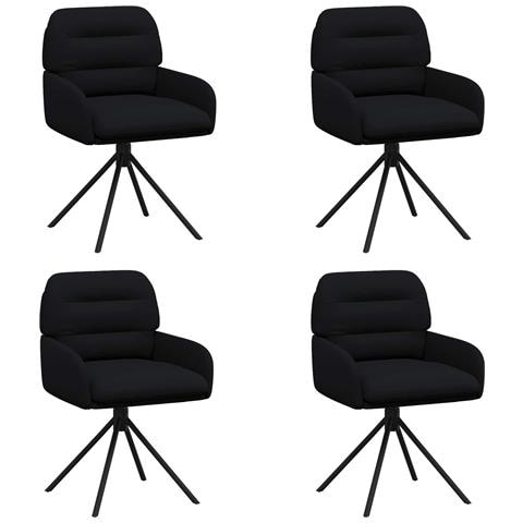 Sedie da pranzo girevoli 4 pcs Similpelle Nero - Foto 1